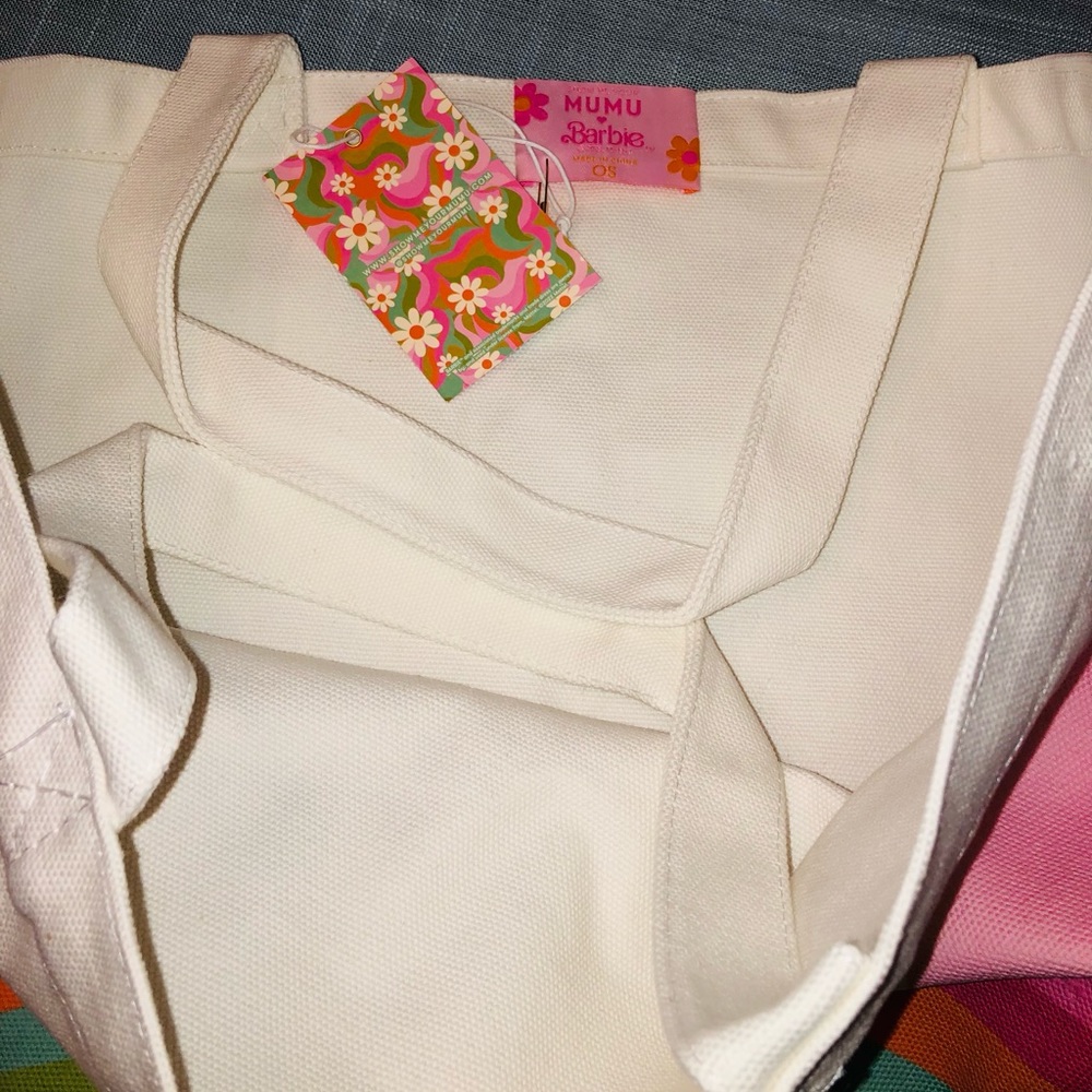 NWT Show Me Your MuMu Barbie Shoreline Beach Bag Canvas - Picture 4 of 6